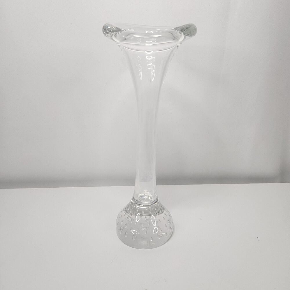 Vintage Aseda Glasbruk Clear Glass Bud Vase Jack Pulpit Bullicante Glass Vase